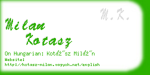 milan kotasz business card